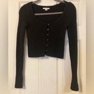 AE Cropped Button Up Sweater
